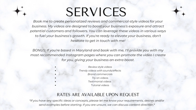Book Ashlee Sarai for UGC Review/Commercial Style Videos (This is not a confirmation of service, You will be contacted via email to continue with discussion + rates for this service)