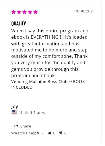 Vending Machine Boss Club -EBOOK INCLUDED