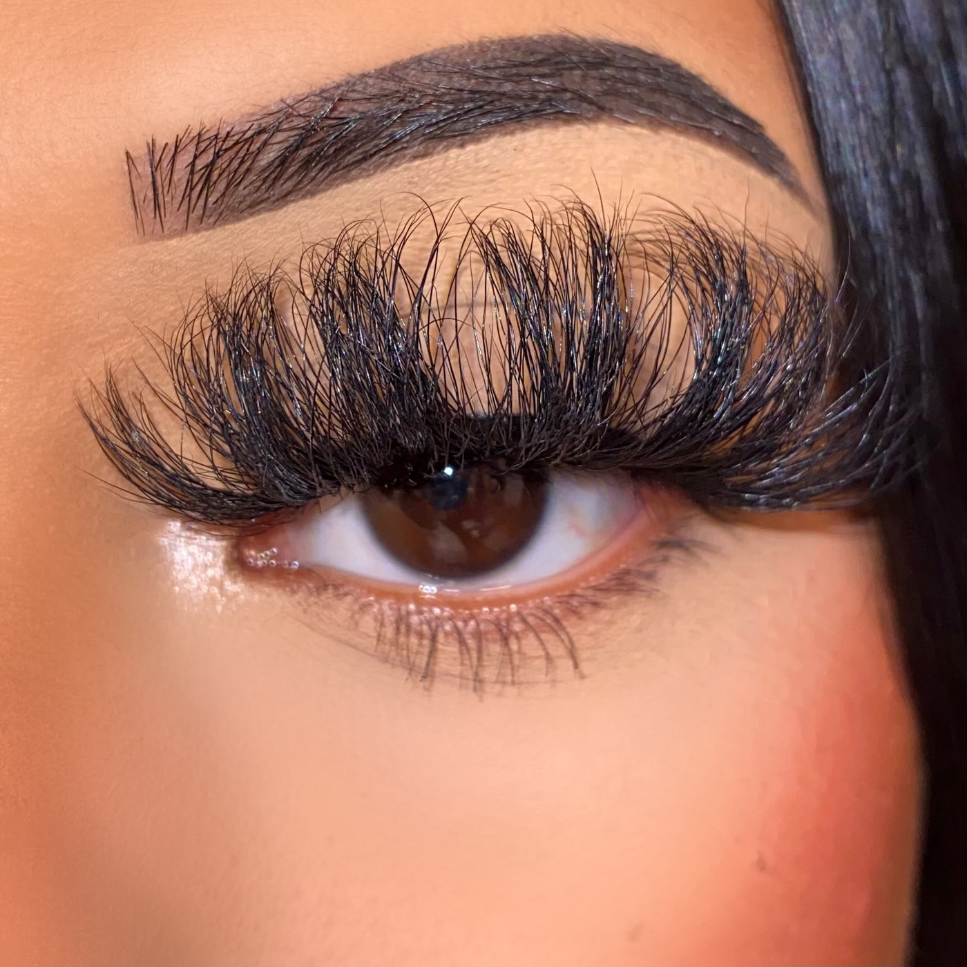 Model wearing Fantasy Lashes