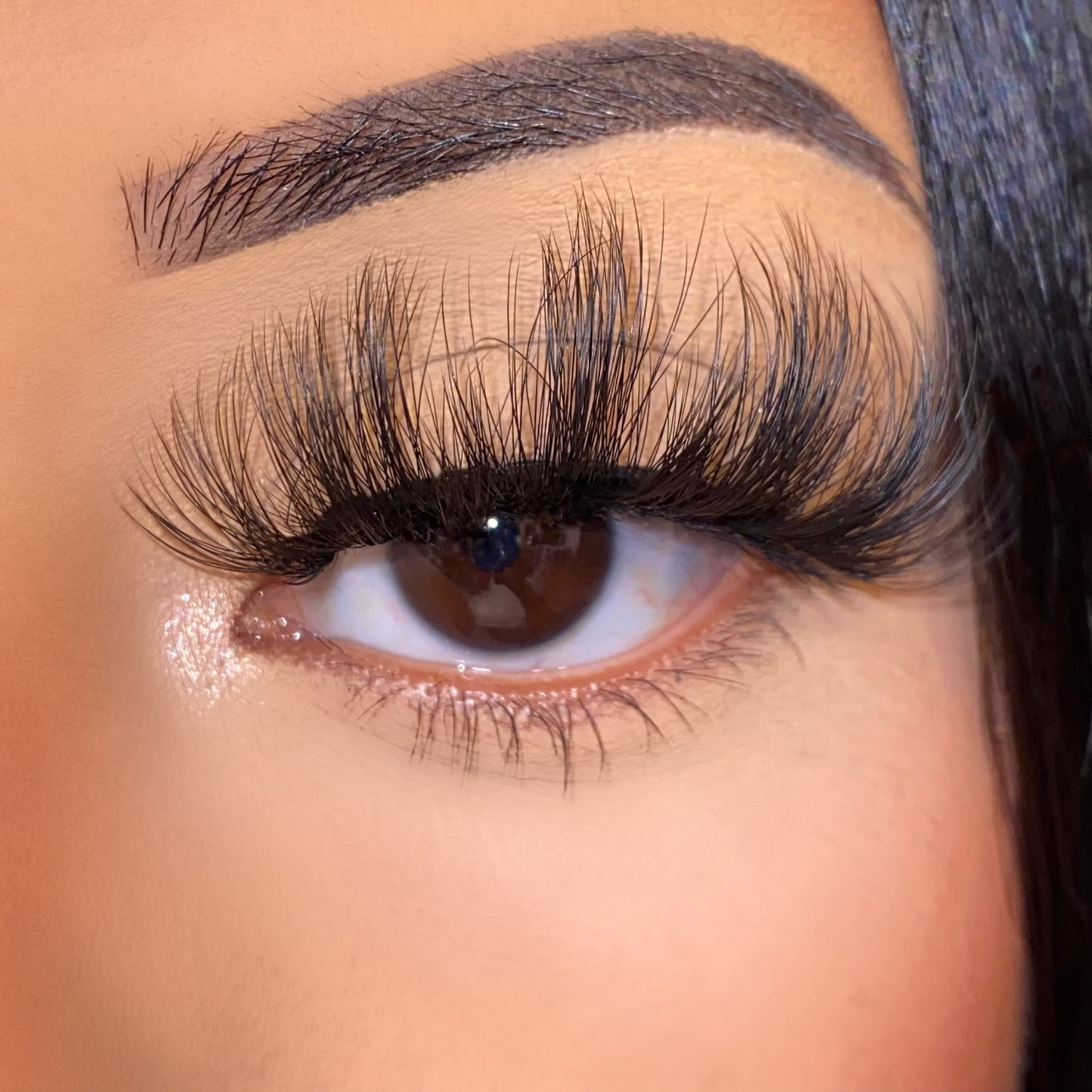 Model wearing Jhene lashes